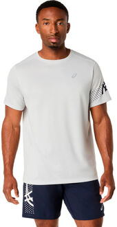 ASICS Icon Hardloopshirt Heren-lichtgrijs, donkerblauw - XXL