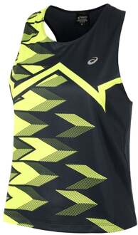 ASICS Light Graphic Tanktop Dames-Donkerblauw,Neongeel - XL