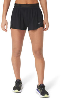 ASICS Metarun Split Short Dames zwart/zwart - XS