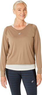 ASICS Nagino Run Longsleeve Top Dames bruin - S