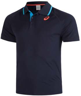 ASICS Polo Heren-Donkerblauw - XS