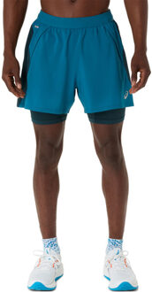 ASICS Road 2in1 5'' Short Heren donkerblauw - XL