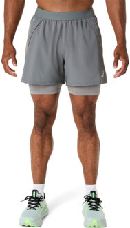ASICS Road 2in1 5'' Short Heren grijs - M