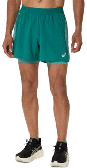 ASICS Road 2in1 5'' Short Heren groen - 2XL