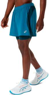 ASICS Road 2in1 5in Hardloopshorts Heren-turkoois, turkoois - S