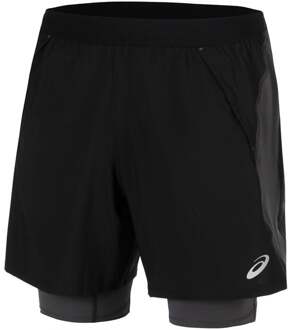 ASICS Road 2in1 7in Hardloopshorts Heren-Zwart - XL