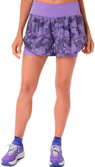 ASICS Road AOP 2in1 3.5in Hardloopshorts Dames-paars - L