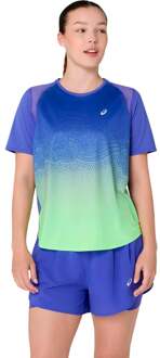 ASICS Road Fade Hardloopshirt Dames-blauw, groen - M