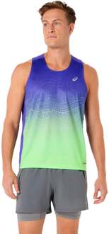 ASICS Road Fade Hardloopshirt Heren-blauw, groen - M