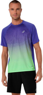 ASICS Road Fade Hardloopshirt Heren-blauw, groen - S,M,L,XL