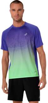 ASICS Road Fade Hardloopshirt Heren-blauw, groen - XXL