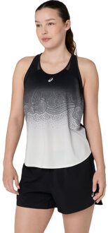 ASICS Road Fade Singlet Dames zwart/wit - L