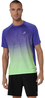 ASICS Road Fade T-Shirt Heren blauw/groen - M