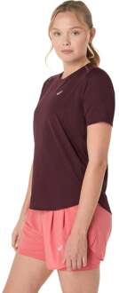 ASICS Road Hardloopshirt Dames-Donkerrood - XS