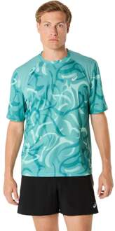 ASICS Road Lite-Show Hardloopshirt Heren-Turkoois,Veelkleurig - XL