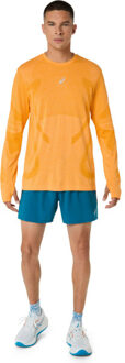 ASICS Road Longsleeve 5'' Short Set Heren oranje