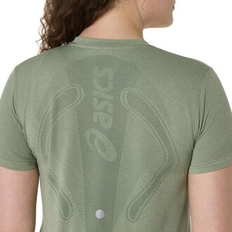 ASICS road seamless ss top hardloop t-shirt korte mouw zomer dames - - maat L Blauw