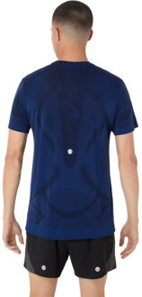 ASICS road seamless ss top hardloop t-shirt korte mouw zomer heren - Blauw - L