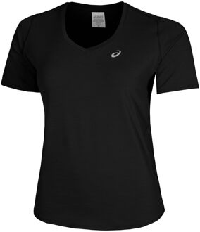 ASICS Road V-Neck Hardloopshirt Dames-Zwart - S,M