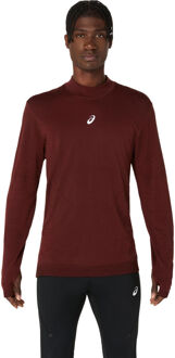 ASICS Road Winter Seamless Hardloopshirt Heren-wijnrood - L,XL