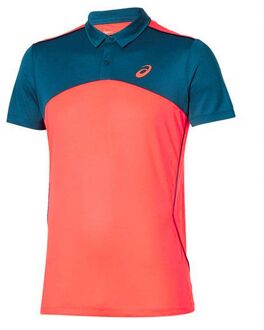 ASICS Speler Heren Roze Tennis Poloshirt Groenblauw