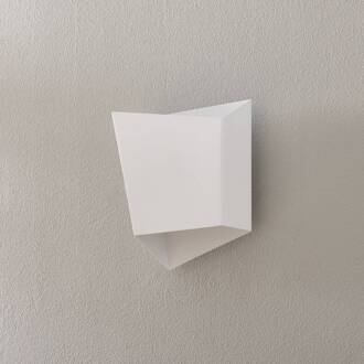 Asimetrische wandlamp van staal, wit
