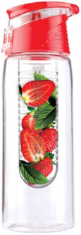 Asobu Drinkfles Infuse Flavour 600 Ml Transparant/rood