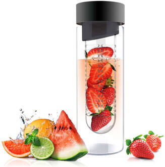 Asobu Flavour It Drinkbeker - Glas - Incl. Fruitinfuser - 480 ml - Grijs