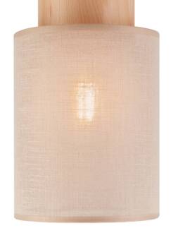 Asolita plafondlamp stoffen kap beige beige, licht hout