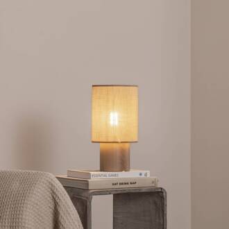 Asolita tafellamp houten voet kap beige beige, licht hout