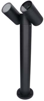Aspen double LED sokkellamp 45cm - Kantelbaar - GU10 fittingen - IP65 waterdicht - Zwart - Buitenlamp geschikt als padverlichting