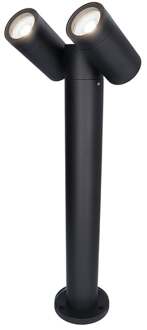 Aspen double LED sokkellamp 45cm - Kantelbaar - incl. 2x GU10 - 6000K Daglicht wit- IP65- Zwart - Buitenlamp geschikt als padverlichting
