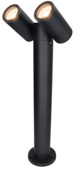 Aspen Dubbel LED sokkellamp - 45cm - 2x 4 Watt 345 lumen - Kantelbaar - IP65 Waterdicht - 2700K warm wit - Padverlichting - Zwart - Staande buitenlamp