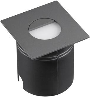 Aspen LED inbouwlamp, diffuser, hoekig, grijs donkergrijs