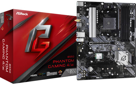 ASRock B550 Phantom Gaming 4/ac AMD Socket AM4 ATX HDMI M.2 USB 3.2 Gen1 Wi-Fi ac Motherboard