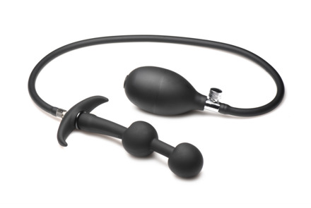 Ass Rattler - Gewogen Opblaasbare Siliconen Anale Plug - Zwart - Ass Rattler - Gewogen Opblaasbare Siliconen Anale Plug - Zwart