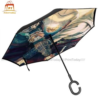 Assassins Creed Reverse Paraplu Uv Bescherming Ondersteboven Paraplu Mini Print Versterkte Trekking Paraplu