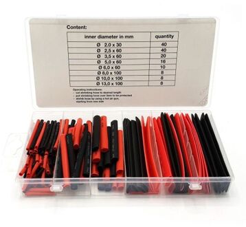 Assortiment Krimpkous Zwart/rood (127 St) (fd-1045)