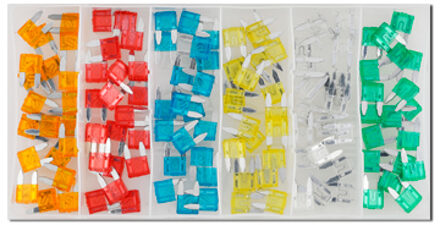 Assortiment mini steek-zekeringen 120 stuks