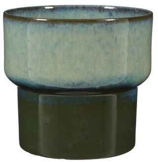 Aster Bloempot - H23 x Ø26 cm - Stoneware - Groen