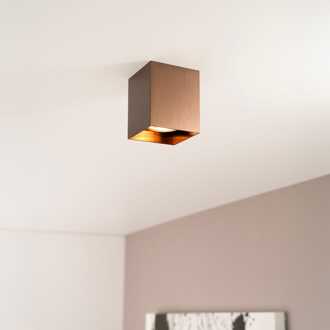 Astra bronzo by LUSENZ - Kubusvormige opbouwspot met geborsteld bronzen design met enkele lichtbron Geborsteld brons