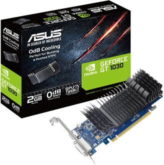 Asus GT1030-SL-2G-BRK - Grafische kaart - GF GT 1030 - 2 GB GDDR5 - PCIe 3.0 laag profiel - DVI, HDMI - zonder ventilator