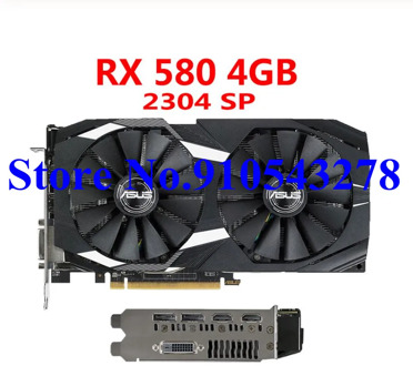 ASUS Video Card RX 580 4GB 256Bit GDDR5 Graphics Cards for AMD RX 500 series VGA Cards RX580 Used DisplayPort HDMI DVI