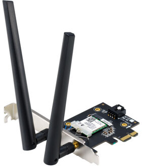 Asus WiFi 7 PCI-E adapter met 2 externe antennes PCE-BE6500 WLAN adapter