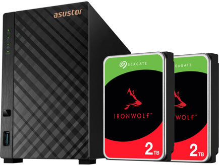 Asustor Drivestor 2 Lite incl. 2x Seagate IronWolf 2 TB harde schijf NAS