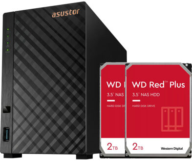 Asustor Drivestor 2 Lite incl. 2x WD Red Plus 2 TB harde schijf NAS
