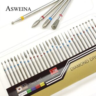 ASWEINA 30 stk/set Diamond Nail Boor Elektrische Apparaat voor Manicure Machine Accessoires Nagelvijl Dode Huid Removal Tools
