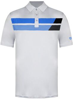 Asymetric Print Heren Grijs Marl Golf Poloshirt - S