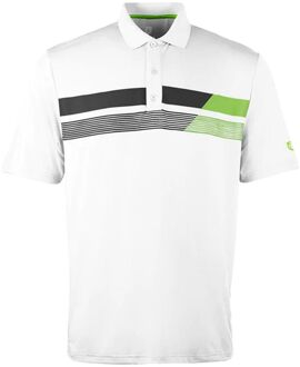 Asymetric Print Heren Wit Golf Poloshirt - maat XL