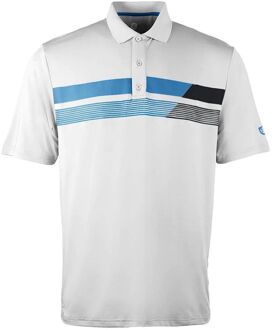 Asymetric Print Heren Zilver/Wit Golf Poloshirt